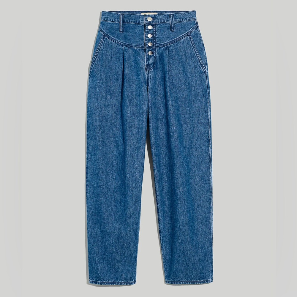 Madewell Tapered Yoke Jeans in Steinbeck Wash - comfort stretch - Picture 6 of 12